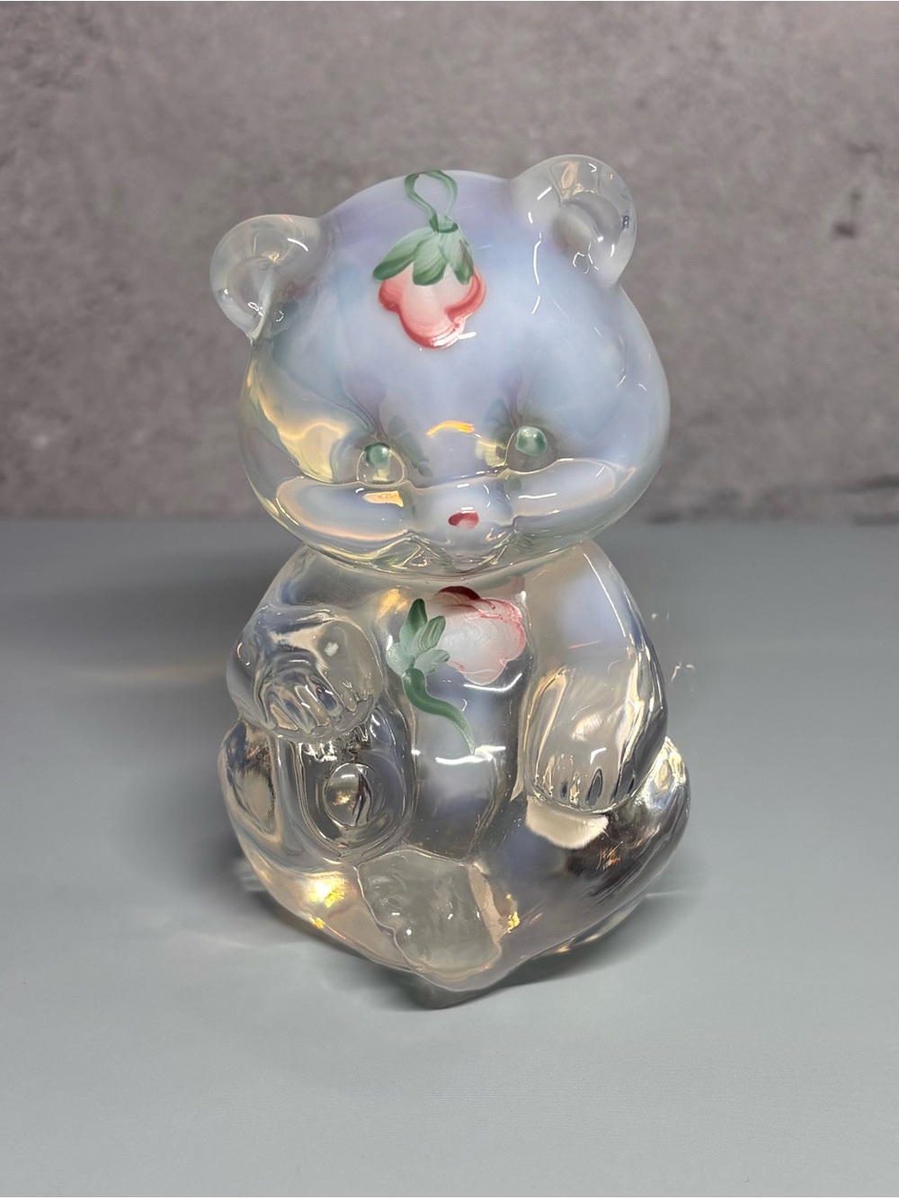 Fenton French Opalescent Teddy Bear